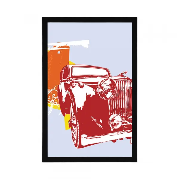 Plagát retro auto s abstrakciou