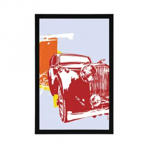 Plagát retro auto s abstrakciou