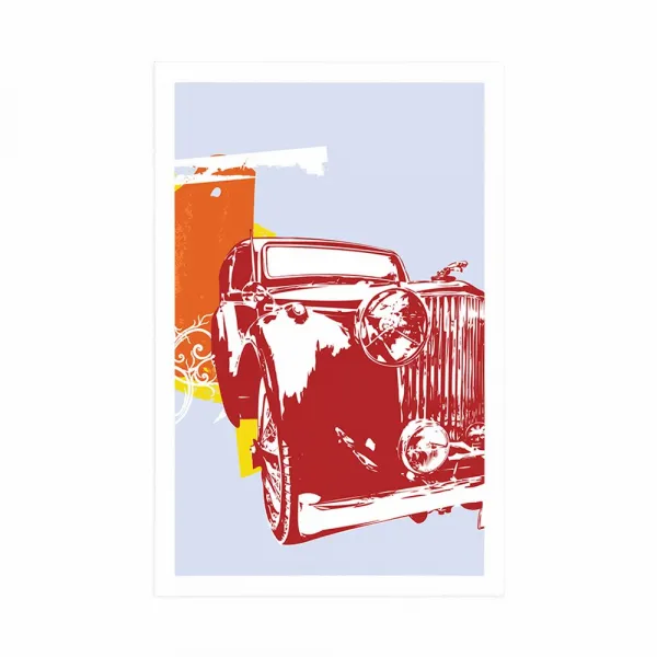 Plagát retro auto s abstrakciou