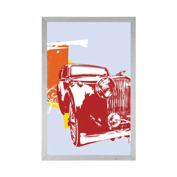 Plagát retro auto s abstrakciou