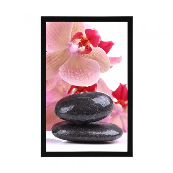 Plagát SPA kamene a orchidea