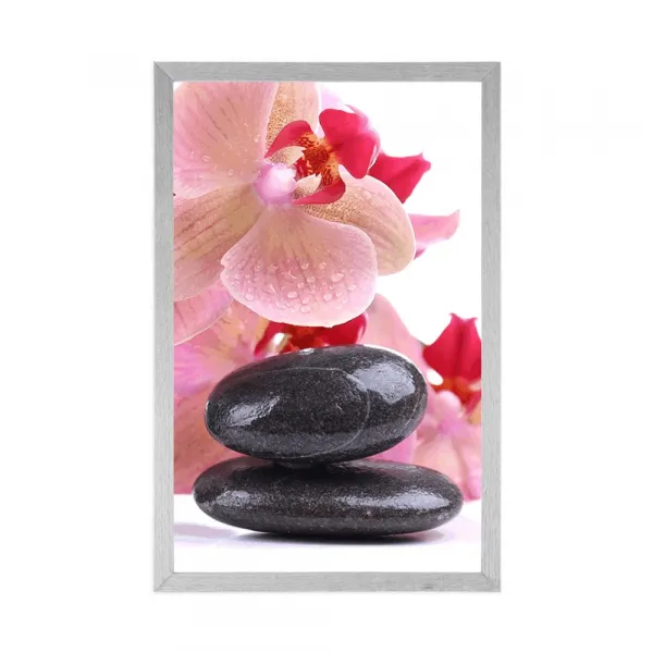 Plagát SPA kamene a orchidea