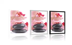 Plagát SPA kamene a orchidea