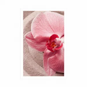 Plagát morský piesok a ružová orchidea