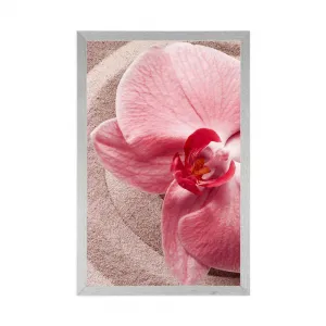 Plagát morský piesok a ružová orchidea