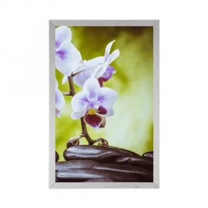 Plagát zen kamene a orchidea