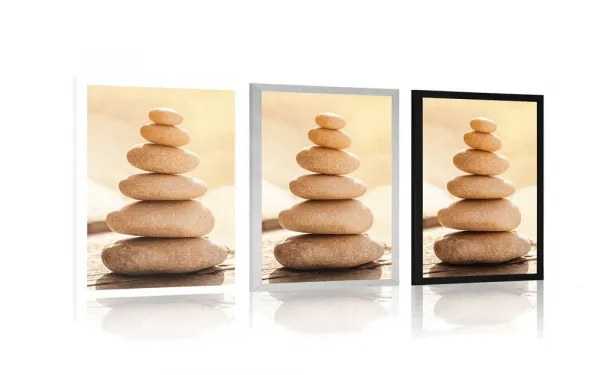 Plagát stabilná pyramída z kameňov