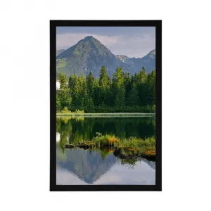 Plagát nádherná panoráma hôr pri jazere