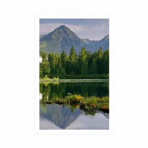 Plagát nádherná panoráma hôr pri jazere