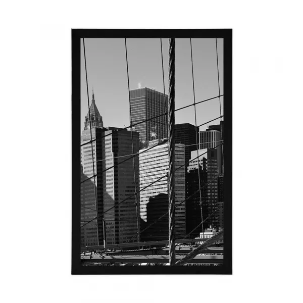 Plagát Manhattan v čiernobielom prevedení