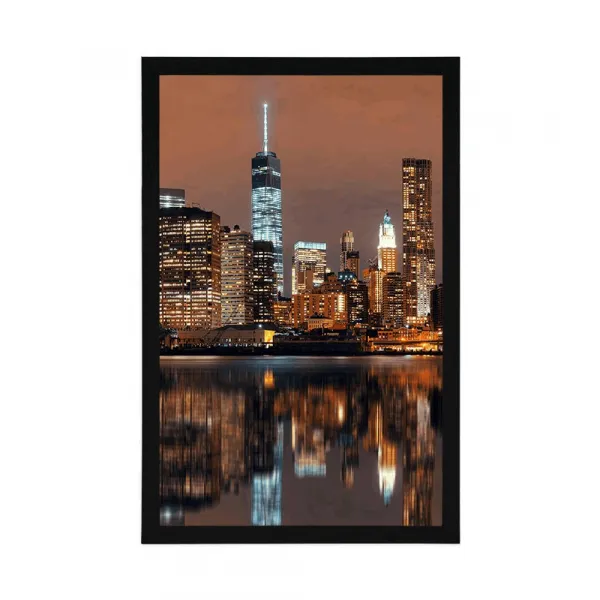 Plagát odraz Manhattanu vo vode