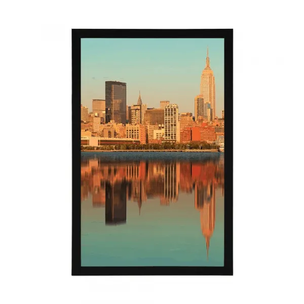 Plagát očarujúci New York v odraze vo vode