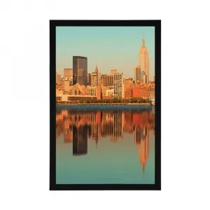 Plagát očarujúci New York v odraze vo vode