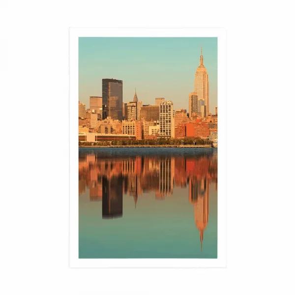 Plagát očarujúci New York v odraze vo vode