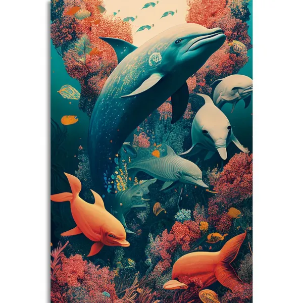 Obraz surrealistické delfíny
