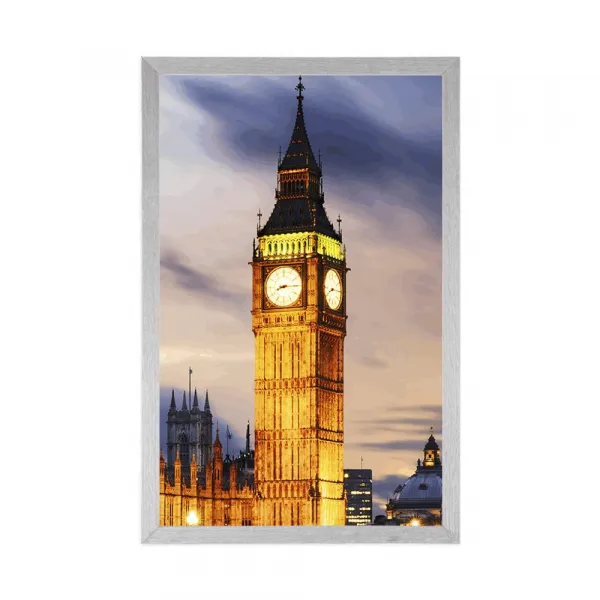 Plagát nočný Big Ben v Londýne