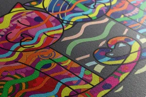 Obraz zamilované mačky v pop art štýle