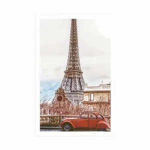 Plagát pohľad na Eiffelovu vežu z ulice Paríža