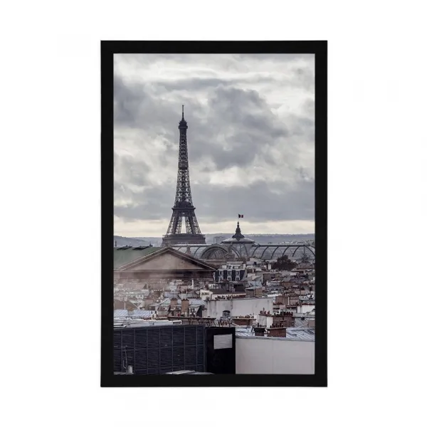 Plagát pohľad na Paríž z jednoduchej ulice