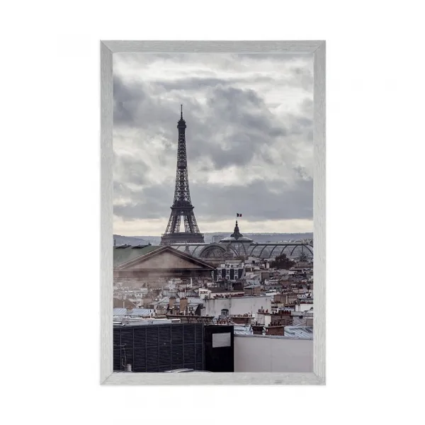Plagát pohľad na Paríž z jednoduchej ulice