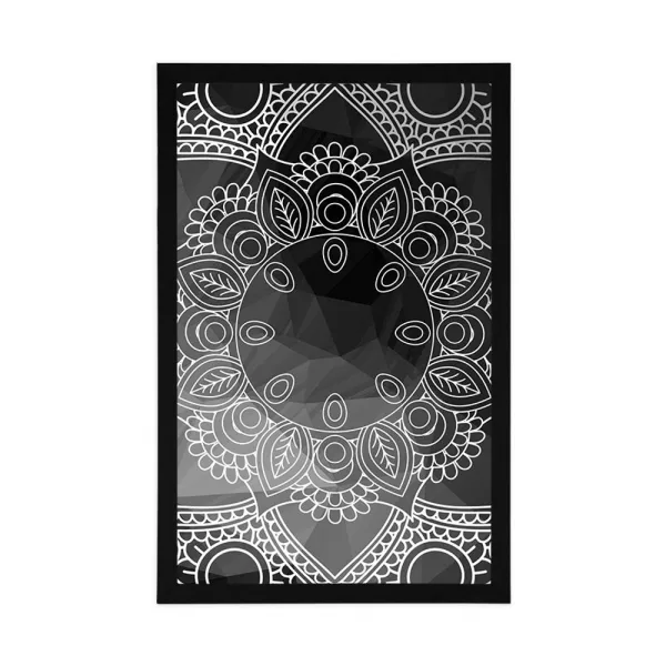 Plagát čiernobiela Mandala