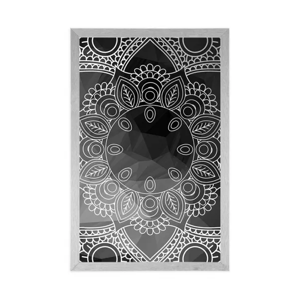 Plagát čiernobiela Mandala