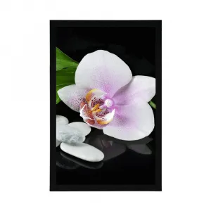 Plagát zen kamene a orchidea