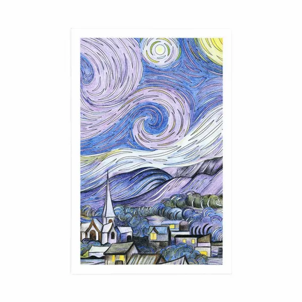 Plagát reprodukcia Hviezdna noc - Vincent van Gogh