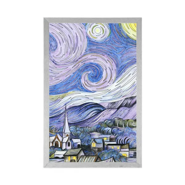 Plagát reprodukcia Hviezdna noc - Vincent van Gogh