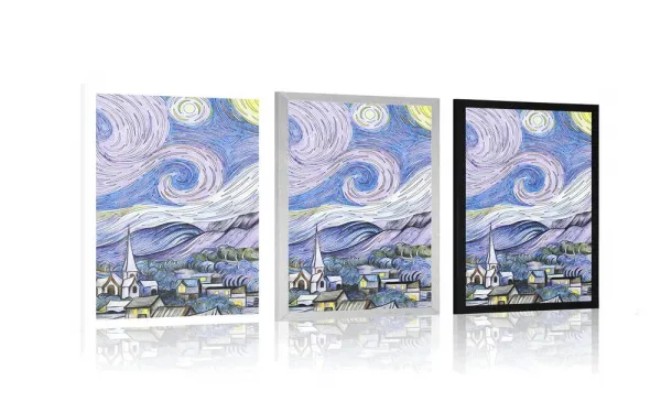 Plagát reprodukcia Hviezdna noc - Vincent van Gogh