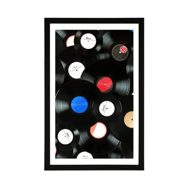 Plagát s paspartou retro platne