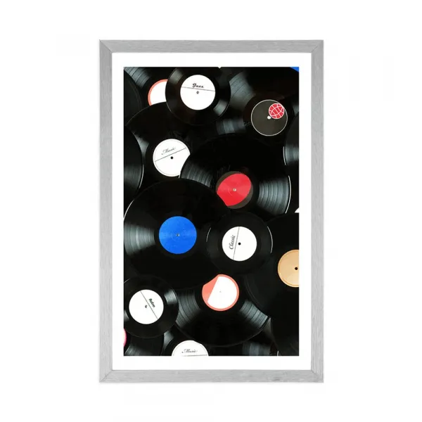 Plagát s paspartou retro platne