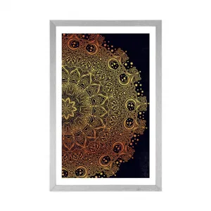 Plagát s paspartou zlatá orientálna Mandala