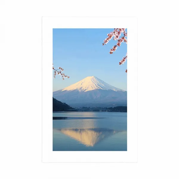 Plagát s paspartou výhľad z jazera na Fuji