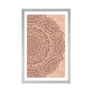 Plagát s paspartou kvetinová Mandala