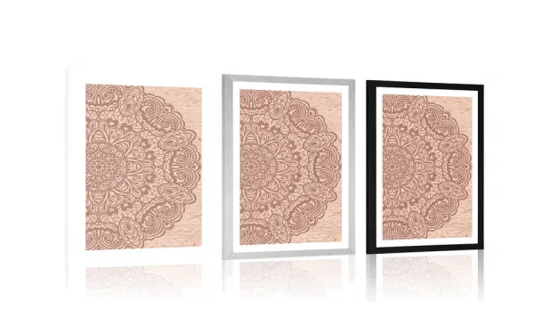 Plagát s paspartou kvetinová Mandala