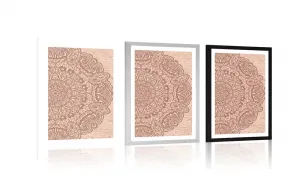 Plagát s paspartou kvetinová Mandala