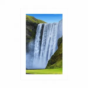 Plagát s paspartou ikonický vodopád na Islande