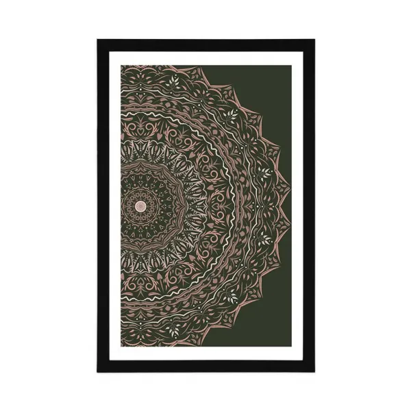 Plagát s paspartou Mandala vo vintage štýle