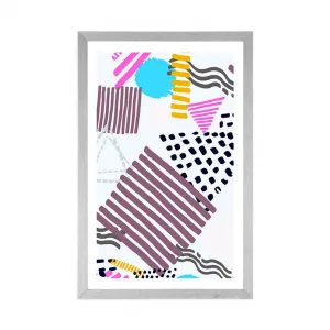 Plagát s paspartou Memphis vzor v pop-art štýle
