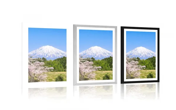Plagát s paspartou sopka Fuji