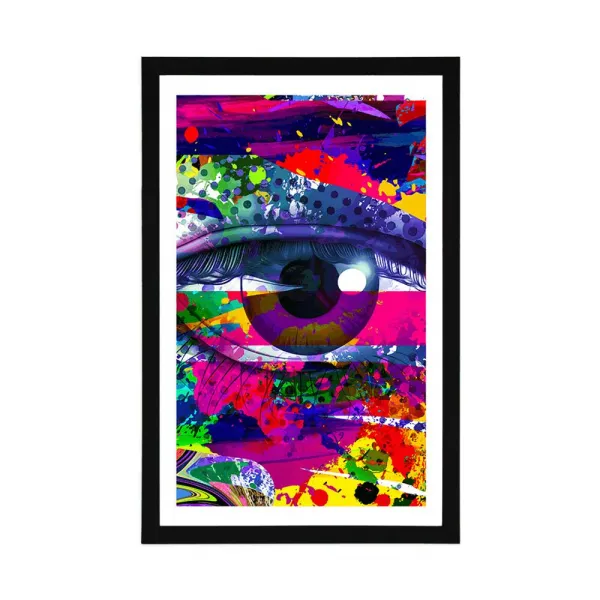 Plagát s paspartou ľudské oko v pop-art štýle