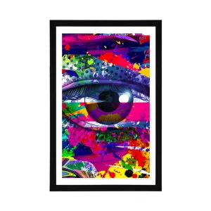 Plagát s paspartou ľudské oko v pop-art štýle