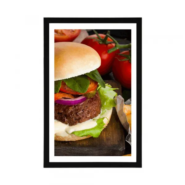 Plagát s paspartou americký hamburger