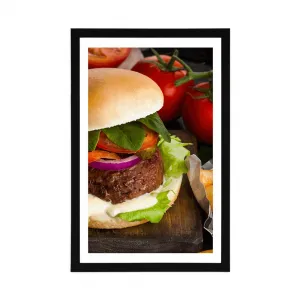 Plagát s paspartou americký hamburger