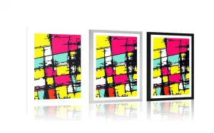 Plagát s paspartou štýlový pop-art
