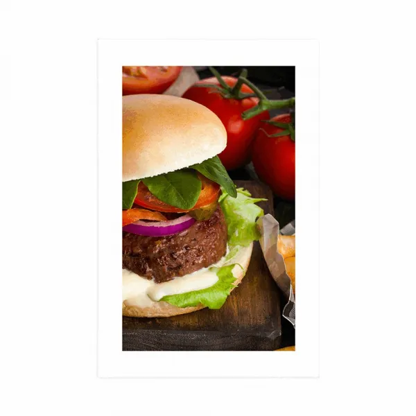 Plagát s paspartou americký hamburger