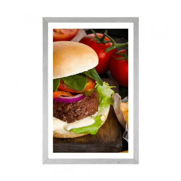 Plagát s paspartou americký hamburger