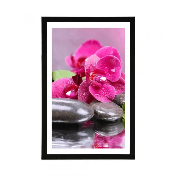 Plagát s paspartou orchidea s nádychom relaxu