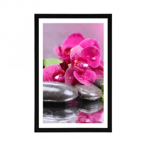 Plagát s paspartou orchidea s nádychom relaxu